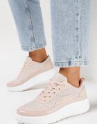  Adidași Roz cu căpută patchwork și platformă embosată Geridia
