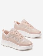  Adidași Roz cu căpută patchwork și platformă embosată Geridia