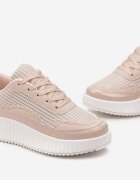  Adidași Roz cu căpută patchwork și platformă embosată Geridia