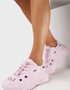  Adidași roz din cauciuc cu șireturi și decupaje decorative Kijafa