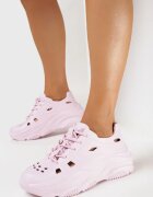  Adidași roz din cauciuc cu șireturi și decupaje decorative Kijafa