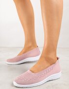  Adidași Roz Slip-on cu Perforații Delicate Firsedi