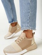  Adidași slip-on bej închis cu tăietură joasă Cu vârf decorativ Areya