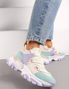  Adidași slip-on Mov-Verde cu parte superioară elastică și inserții decorative Ihiannon