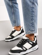  Adidași Sport Alb-Negru cu Inserții din Piele Ecologică Isadona