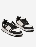  Adidași Sport Alb-Negru cu Inserții din Piele Ecologică Isadona