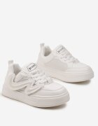  Adidași Sport Albi cu Branț din Piele și Aplicație Decorativă Marni