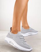  Adidași sport Gri Slip-on cu carâmb elastic și inserție decorativă pe talpă Moonsara