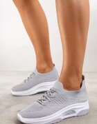  Adidași sport Gri Slip-on cu carâmb elastic și inserție decorativă pe talpă Moonsara