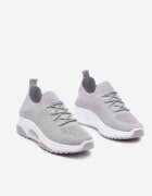  Adidași sport Gri Slip-on cu carâmb elastic și inserție decorativă pe talpă Moonsara