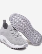  Adidași sport Gri Slip-on cu carâmb elastic și inserție decorativă pe talpă Moonsara
