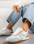  Adidași Tenisi Albi-Albaștri cu Aplicație Laterală Decorativă Ranilsa