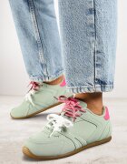  Adidași Verde deschis cu șireturi duble și cusături Teleritia