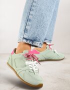  Adidași Verde deschis cu șireturi duble și cusături Teleritia