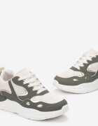  Adidași Verzi cu șireturi cu talpă plată Toade