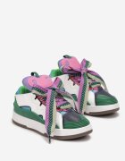  Adidași Verzi cu șireturi decorative și limbă lată Vessy