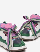  Adidași Verzi cu șireturi decorative și limbă lată Vessy