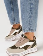  Adidași Verzi pe Platformă cu Inserții Metalice Stovia
