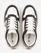 Adidași Vices Negru-Alb cu Talpă Groasă Ornament Geometric și Perforații Karvesa