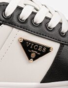  Adidași Vices Negru-Alb cu Talpă Groasă Ornament Geometric și Perforații Karvesa