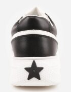  Adidași Vices Negru-Alb cu Talpă Groasă Ornament Geometric și Perforații Karvesa