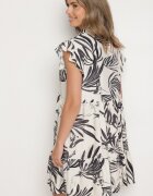 ainuosi Rochie Bleumarin cu Viscoză In și Bumbac și cu Model Frunze Lilumea