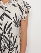 ainuosi Rochie Bleumarin cu Viscoză In și Bumbac și cu Model Frunze Lilumea