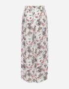 airisa Pantaloni Alb-Roz din Bumbac stil Boho cu picioare largi și elastic în talie Jelvia
