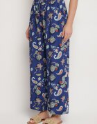 airisa Pantaloni Albaștri din Bumbac în Stil Boho cu Crăci Largi și Bandă Elastică în Talie Jelvia