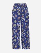 airisa Pantaloni Albaștri din Bumbac în Stil Boho cu Crăci Largi și Bandă Elastică în Talie Jelvia