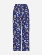 airisa Pantaloni Albaștri din Bumbac în Stil Boho cu Crăci Largi și Bandă Elastică în Talie Jelvia