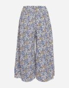 airisa Pantaloni Albaștri Largi Plisați din bumbac și cu elastic în talie legați cu cordon Closofia