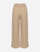 airisa Pantaloni largi Palazzo din bumbac bej deschis cu talie înaltă și elastic în talie Nellsie