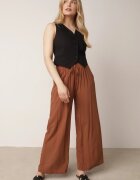 airisa Pantaloni Maro Largi din Bumbac cu elastic în talie și talie înaltă Besea