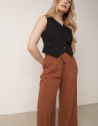airisa Pantaloni Maro Largi din Bumbac cu elastic în talie și talie înaltă Besea