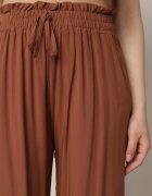 airisa Pantaloni Maro Largi din Bumbac cu elastic în talie și talie înaltă Besea