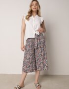 airisa Pantaloni Negru-Roz Largi Plisați din Bumbac și cu Elastic în Talie Legați cu o Curea Closofia