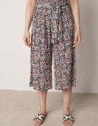 airisa Pantaloni Negru-Roz Largi Plisați din Bumbac și cu Elastic în Talie Legați cu o Curea Closofia
