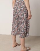 airisa Pantaloni Negru-Roz Largi Plisați din Bumbac și cu Elastic în Talie Legați cu o Curea Closofia