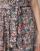 airisa Pantaloni Negru-Roz Largi Plisați din Bumbac și cu Elastic în Talie Legați cu o Curea Closofia