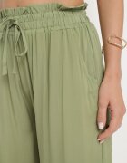 airisa Pantaloni Palazzo Verzi din Bumbac Ample cu Talie Înaltă și Elastic în Talie Nellsie