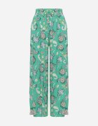 airisa Pantaloni Verzi din Bumbac în Stil Boho cu Picioare Largi și cu Elastic în Talie Jelvia