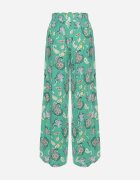 airisa Pantaloni Verzi din Bumbac în Stil Boho cu Picioare Largi și cu Elastic în Talie Jelvia