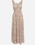 airisa Rochie cloș verde deschis din bumbac cu imprimeu floral cu nasturi Jamallia