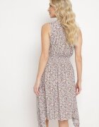 airisa Rochie Galben-Roz din Bumbac Elastic cu Tiv Asimetric și Elastic în Talie Penelorea