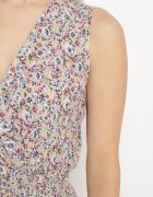 airisa Rochie Galben-Roz din Bumbac Elastic cu Tiv Asimetric și Elastic în Talie Penelorea