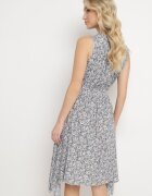 airisa Rochie Granat-Bej din Bumbac Elastic cu Tiv Asimetric și Elastic în Talie Penelorea