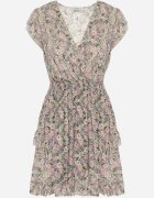 airisa Rochie Gri-Roz Din bumbac cu elastic în talie cu imprimeu floral Pledoria