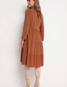 airisa Rochie Maro Stil Cămașă Din Bumbac Cu Croială Evazată Și Nasturi Tubia