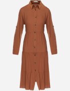 airisa Rochie Maro Stil Cămașă Din Bumbac Cu Croială Evazată Și Nasturi Tubia